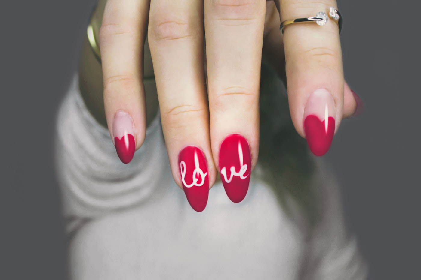 A finished soft-pink manicure